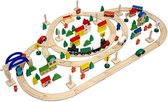 messefix Houten spoorbaan set speelgoed spoorbaan 5 m houten baan kinderbaan trein speelset hout