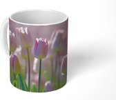 Mok - Roze tulpen tijdens de lente - 350 ML - Beker - Uitdeelcadeautjes