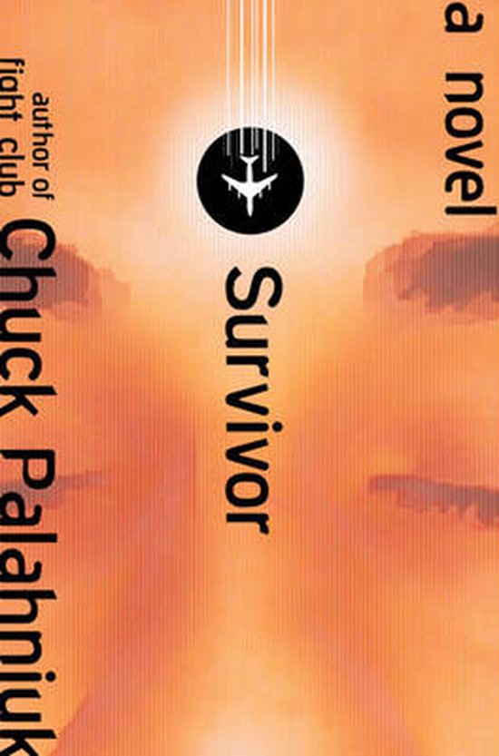 Boekcover 'Survivor' van Chuck Palahniuk, met een vliegtuiglogo boven de titel.