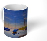 Mok - Koffiemok - Boten bij zonsondergang in Nederland - Mokken - 350 ML - Beker - Koffiemokken - Theemok