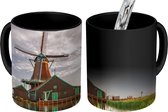 Magische Mok - Foto op Warmte Mokken - Koffiemok - Windmolens langs het water - Magic Mok - Beker - 350 ML - Theemok
