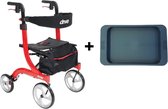 Drive Medical Rollator Nitro Medium | Rood | Met Dienblad | Stokhouder | Tas | Rugband | Stoephulp | Grote Voorwielen