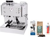Quick Mill - Quickmill 3035 Machine à piston / machine à expresso avec moulin à café intégré et forfait barista Koepoort Café gratuit (lait Barista, café frais et détartrant)