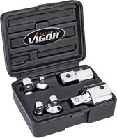 Vigor V1293 Dopsleuteladapterset Aandrijving 1/4 (6.3 mm), 3/8 (10 mm), 1/2 (12.5 mm), 3/4 (20 mm) Uitvoering 1/4 (6.3