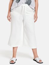SAMOON Dames Culotte van duurzame mix van lyocell en linnen Offwhite-48