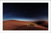Walljar - Desert Nighttime - Muurdecoratie - Canvas schilderij