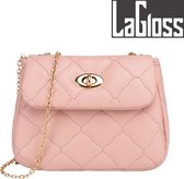 Lagloss Fashion Bag Tas Mode Roze - Doorgestikt Modisch Tasje - Type Lil Bag - SchouderTas - Straatmode - 18x12.5x3 cm