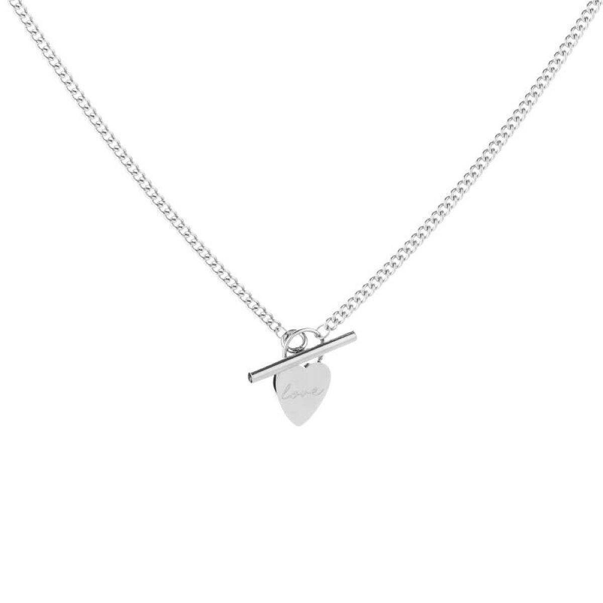 Michelle Bijoux - Ketting - Schakel - Hartje - Hearts - Liefde - Love - Zilverkleurig