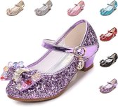 Everygoods Meisjes Pailletten Schoenen Princess High Heel Sandalen - Kleur: Paars - Maat: 25 Eu - Carnaval