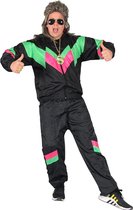 Everygoods Zwart-Groen-Roze Jaren 80 Kostuum Voor Volwassenen Trainingspak - Maat L - Carnavalskleding Heren