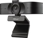 Trust Teza 4K - Webcam - 3840 x 2160 Pixel - Standvoet - Klemhouder - Zwart