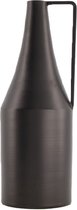 Lucy’s Living Luxe Vaas BOTTLE Zwart – 10x20 cm – hotel chique - binnen ––– accessoires – tuin – decoratie – bloemen – mat – glans – industrieel - droogbloemen