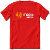 Bitcoin Master - Crypto T-Shirt Kleding Cadeau | Dames / Heren / Unisex | Bitcoin / Ethereum shirt | Grappig Verjaardag kado | Tshirt Met Print - Rood - M