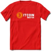 Bitcoin Master - Crypto T-Shirt Kleding Cadeau | Dames / Heren / Unisex | Bitcoin / Ethereum shirt | Grappig Verjaardag kado | Tshirt Met Print - Rood - 3XL