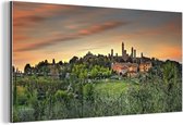 Décoration murale Métal - Aluminium Peinture Industrielle - La ville européenne de San Gimignano en Italie - 40x20 cm - Dibond - Photo sur aluminium - Décoration murale industrielle - Pour le salon / chambre