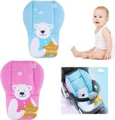 Allernieuwste Buggy Inleg Kussen Hello Baby Roze + Blauw - Tweezijdig bruikbaar - Kinderwagen - Kinderstoel hoes - Wasbaar