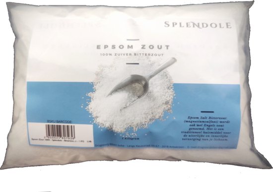 Epsom zout 100% - splendole - bitterzout - magnesiumsulfaat - badzout stressverlichting - epsom salt - 1 kg