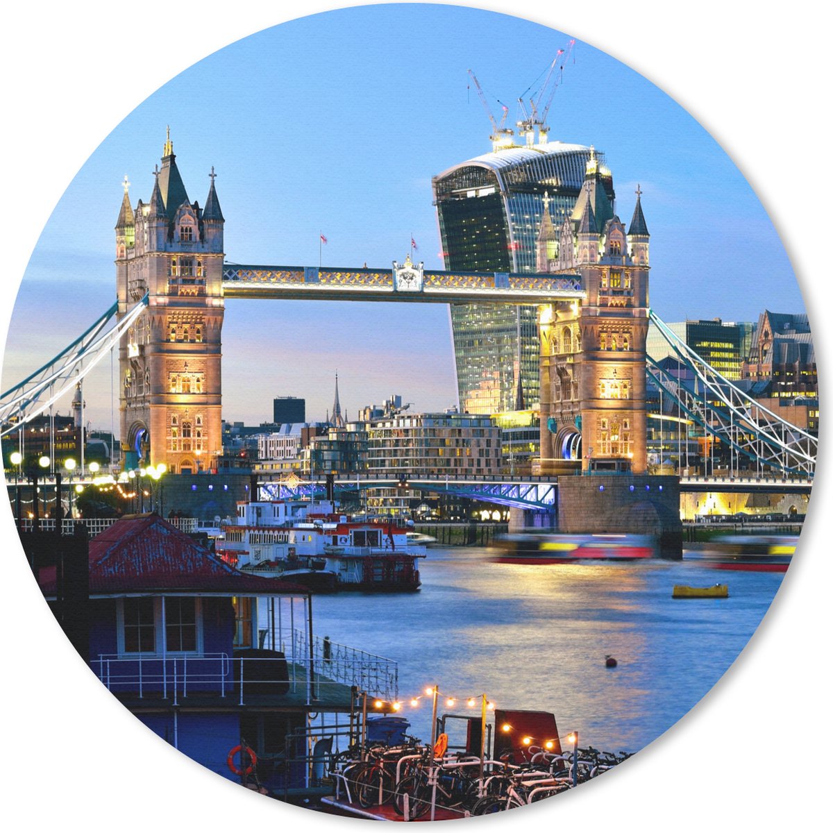 Muismat rond 20x20 cm - Mousepad Tower Bridge - Londen - Engeland - Ronde muismatten