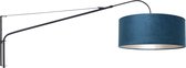 Steinhauer Elegant Classy wandlamp - lange arm -  145 cm diep - zwart met blauwe kap