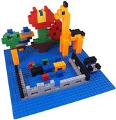 Extra Groot Bouwplaat geschikt voor LEGO- 50 x 50 noppen - 40 cm x 40cm- Grote Bouwplaat Lego - Blauw  - Bouwplaat geschikt voor LEGO City en  LEGO Classic - Grond Plaat- LEGO blok