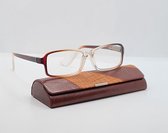 Min-bril -1,0 Unisex afstand metalen bril op sterkte in zwarte metalen compacte brillenkoker met dokje - goud - bijziend bril - GEEN LEESBRIL - heren dames bril voor bijziendheid -