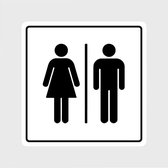Toiletsticker man en vrouw 10x10cm | Symbool Heren en Dames WC zwart | 10x10 cm | Wc bordje | Wc pictogram | UV & Waterproof