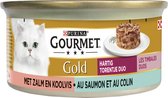 Gourmet Gold Hartig Torentje DUO - kattenvoer natvoer - Zalm & Koolvis - 24 x 85 gram