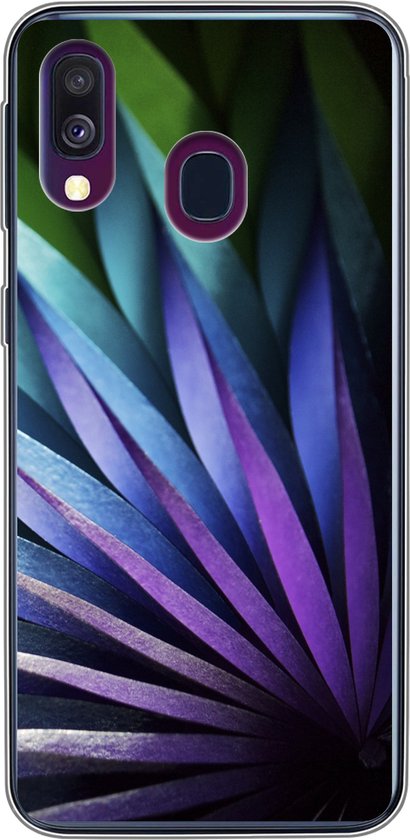 Geschikt voor Samsung Galaxy A40 hoesje - Bloemen - Geometrie - Abstract - Siliconen Telefoonhoesje