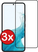 Samsung Galaxy S22 Plus Screenprotector Glas Tempered Glass 3D - Samsung S22 Plus 5G Screen Protector 3D Full Cover - 3 PACK