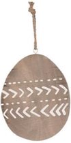 Oneiro’s Luxe Hanger egg historic wood 19x15x2cm Natural/White – decoratie – pasen – paasdecoratie – paashaas – eieren – has – kip – gekleurde eieren – paastak – lente – feestdecor