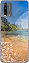Geschikt voor Xiaomi Redmi 9T hoesje - Een mooie regenboog bij Tunnels Beach op Hawaii - Siliconen Telefoonhoesje