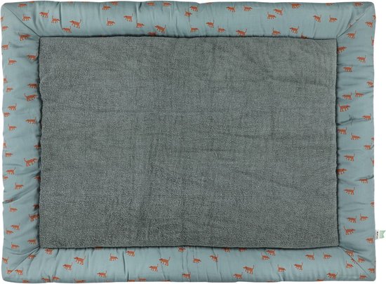 Tapis De Parc Bébé Bliss Petrol - Trixie 75 X 95 Cm Coton Bio