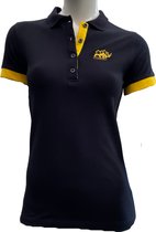 KAET - Polo - T-shirt - Dames (donkerblauw-geel)-Maat - S