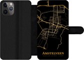 Bookcase Geschikt voor iPhone 11 Pro telefoonhoesje - Amstelveen - Stadskaart - Goud - Met vakjes - Wallet case met magneetsluiting