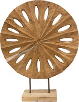 Teakhouten ornament zon - Houten woondecoratie - Vensterbank accessoire