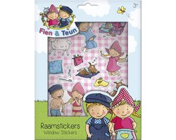 foto van Fien & Teun raamstickers, niet permanente verplaatsbare stickers - met speelachtergrond - vanaf 3 jaar - Bambolino Toys