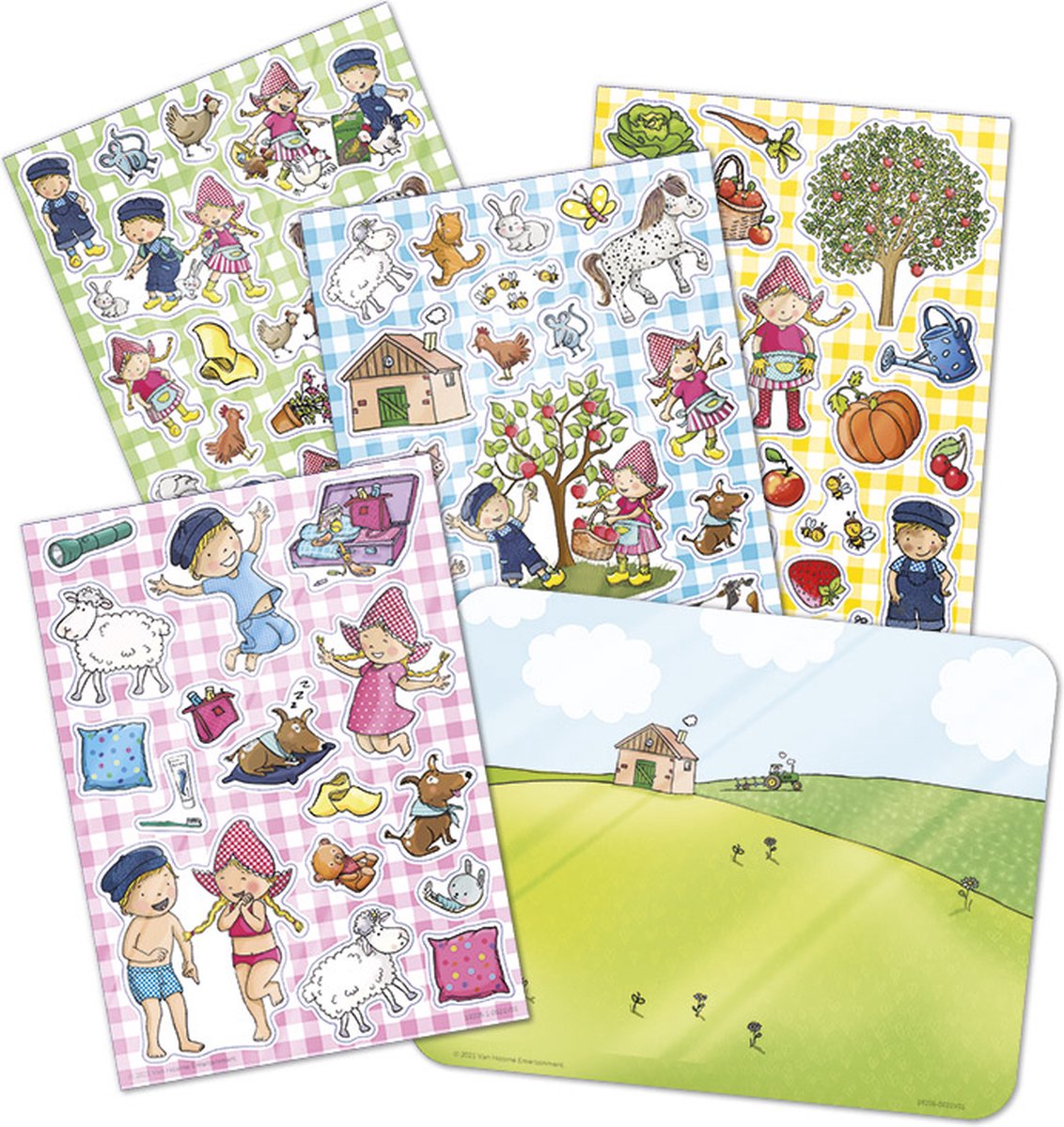 Fien & Teun Verplaatsbare raamstickers - 4 stickervellen - Met speelachtergrond - Peuter en kleuter speelgoed - Knutselen - Voor meisjes en jongens - Vanaf 3 jaar - Speelgoed kinderen - Totum — afbeelding 6