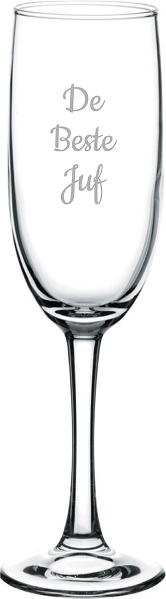 Gegraveerde Champagneglas 16,5cl De Beste Juf