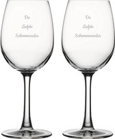 Gegraveerde witte wijnglas 36cl De Beste Schoonvader- De Beste Schoonmoeder
