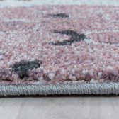 Tapis pour enfants à poil ras Motif de Espace Soleil Lune Planètes Blanc