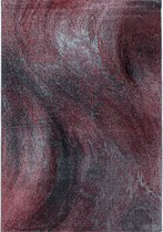 Woonkamer vloerkleed, laagpolig Marble Blur-patroon Zachtpolig Rood