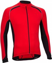 fietsshirt heren rood/zwart polyester maat S