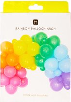 regenboog ballonnenboog set 60 Ballonnen - Inclusief Ballonnentape, 20 lijmstippen, Papierlint, Met handige Instructieblad