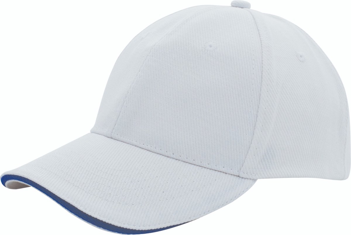 Benza luxe canvas sandwich Baseballcap - Wit/Kobaltblauw