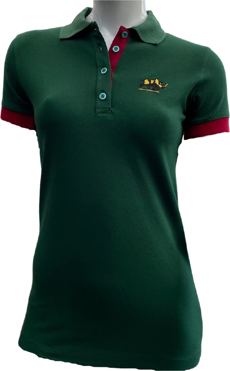 KAET - Polo - T-shirt- Dames - (groen- rood)-Maat - S
