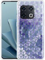 OnePlus 10 Pro Hoesje Paars Hexagon Marmer - Designed by Cazy