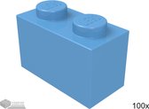 Lego Bouwsteen 1 x 2, 3004 Mediumblauw 100 stuks