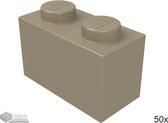 LEGO Bouwsteen 1 x 2, 3004 Donker tan 50 stuks