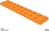 LEGO Plaat 2x10, 3832 Oranje 50 stuks