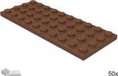 LEGO Plaat 4x10, 3030 Roodbruin 50 stuks